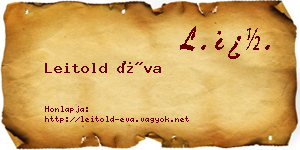 Leitold Éva névjegykártya