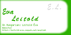 eva leitold business card